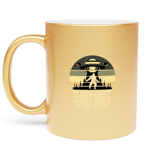 UFO-Bigfoot Yeti Sasquatch Metallic Mugs