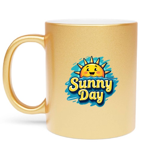 Sunny Day Sun Summer Vacation Metallic Mugs