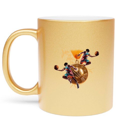 Basketball Game Day Metallic Mugs