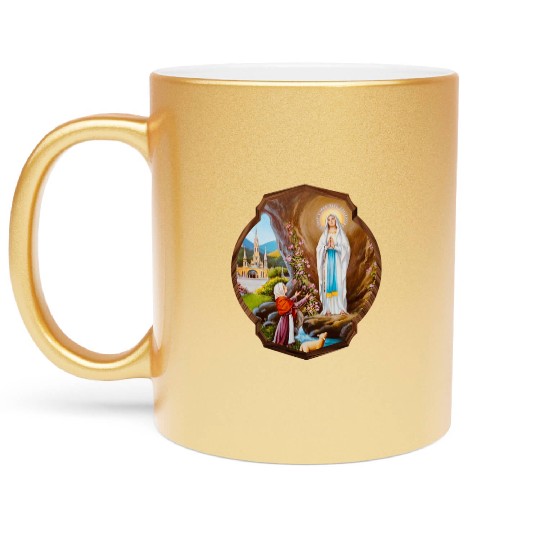 Our Lady of Lourdes St Bernadette Immaculate Mary Metallic Mugs
