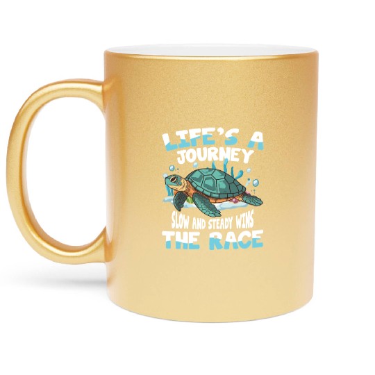 Dive with the Turtles - Ocean Lover for Ocean Metallic Mugs