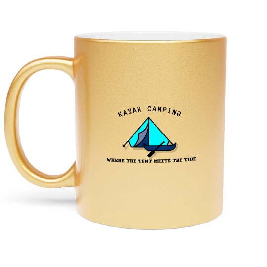 Kayak Camping blue Metallic Mugs