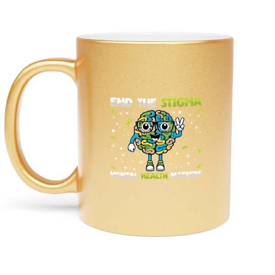 End The Stigma Mental Health Awareness Month Metallic Mugs