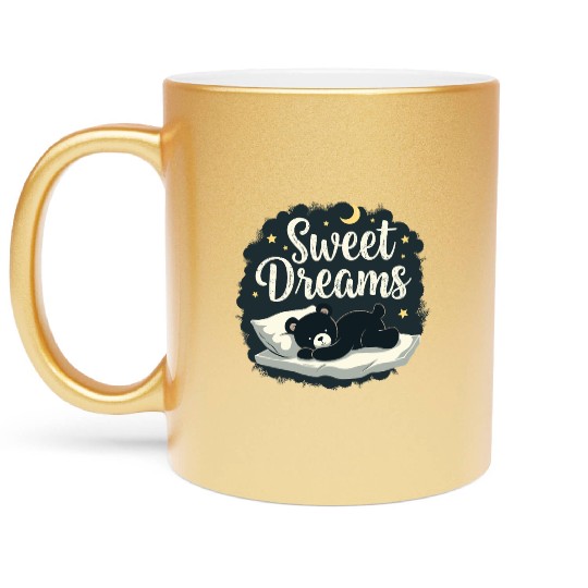 Teddy Bear Sweet Dreams Official Sleep Metallic Mugs
