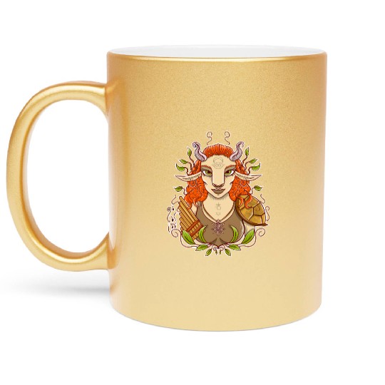 Female Faun - Magic and Natural Wisdom Metallic Mugs