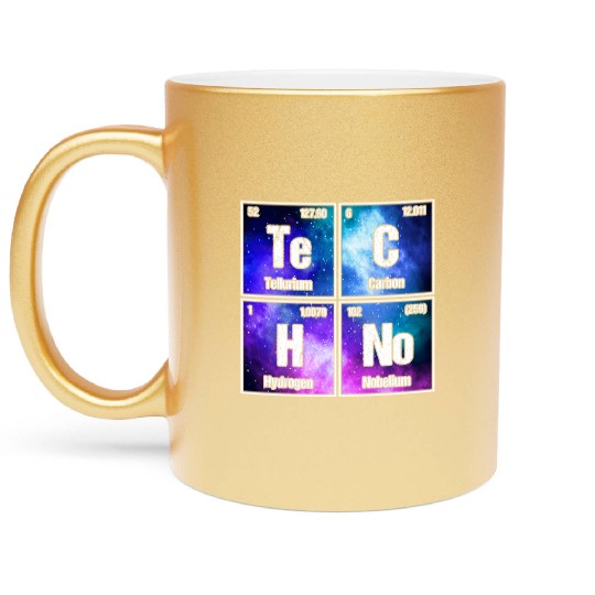 Techno Periodic Table – Perfect Rave & Festival Metallic Mugs