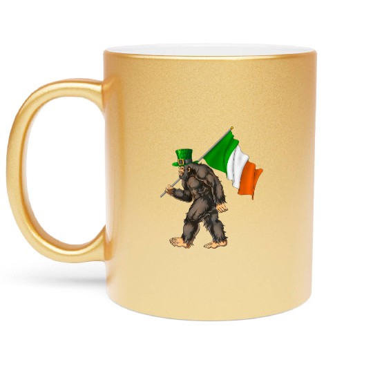 St. Patrick's Day Bigfoot Ireland Flag Metallic Mugs