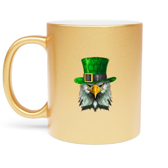 Lucky Bald Eagle St. Patrick’s Day – Irish Pride Metallic Mugs