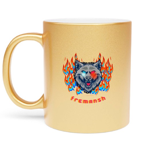 Fierce wolf Metallic Mugs