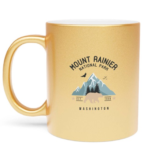 Mount Rainier National Park Est. 1889 Washington Metallic Mugs