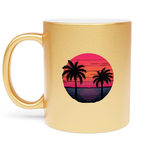 Tropical Sunset Serenity Metallic Mugs