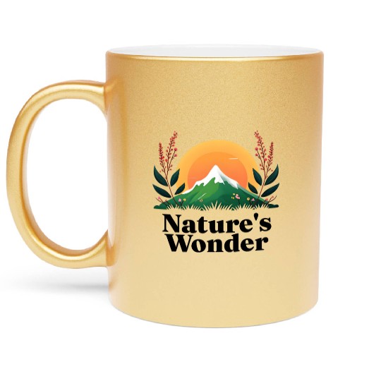 Natures Wonder - Outdoors Hiking - Mountain Sunset Metallic Mugs
