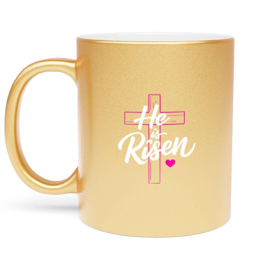 He is Risen Metallic Mugs