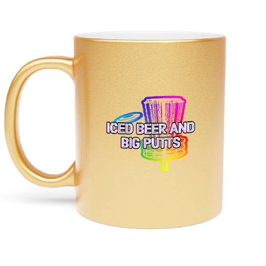 Iced Beer and Big Putts Disc Golf Beer Lover Metallic Mugs