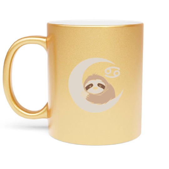 Cancer Zodiac Sloth Embrace the Calmness Metallic Mugs