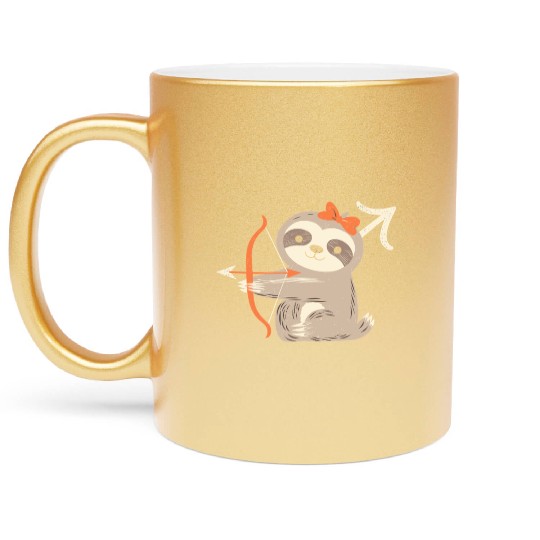 Sagittarius Zodiac Sloth Archer Design for Metallic Mugs