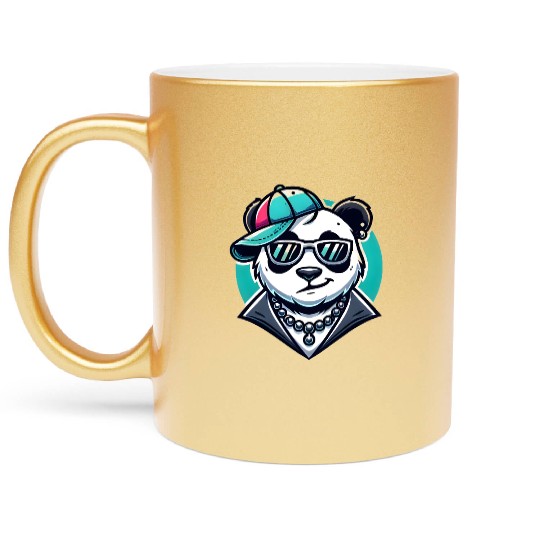 Cool Swag Panda – Hip Hop Streetwear Style Metallic Mugs
