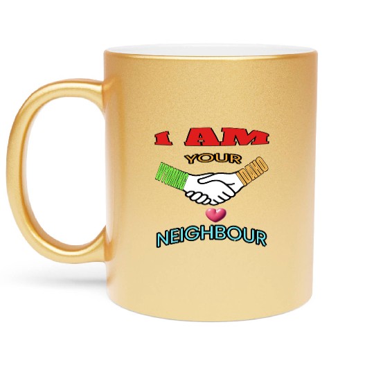 I AM YOUR NEIGHOUR WYOMING AND IDAHO Metallic Mugs