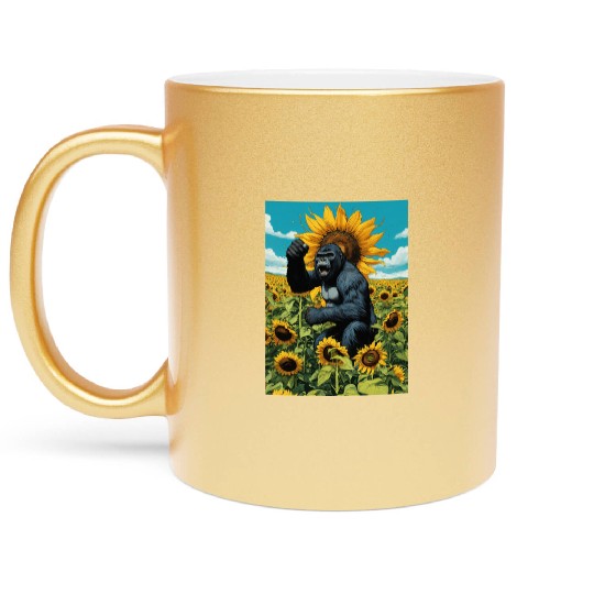 Wild gorilla spirit. Metallic Mugs