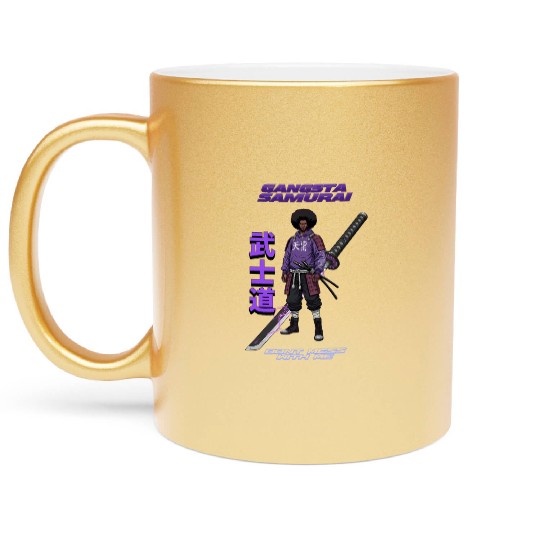 Gangsta Samurai - Afro Street Fighter Anime Manga Metallic Mugs