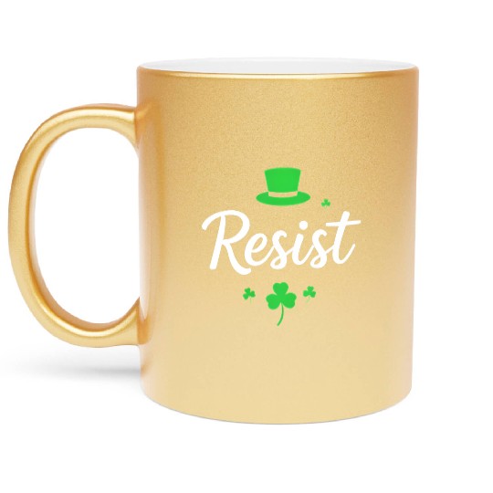 Resist and Celebrate St. Patrick’s Day Metallic Mugs