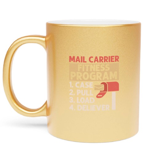 Mail Carrier Fitness Programm Postal Worker Mail Metallic Mugs