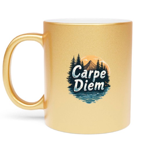 Carpe Diem Adventure Awaits Metallic Mugs