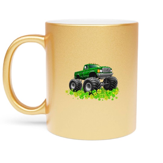St Patricks Day Toddler Lucky Monster Truck Metallic Mugs