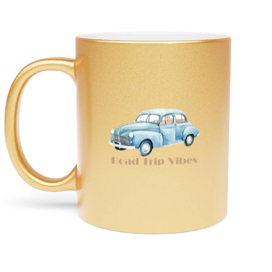 “Road Trip Vibes – Adventure on the Open Road” Metallic Mugs
