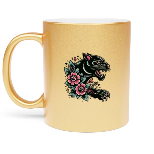 Black Panther Flash Tattoo Metallic Mugs