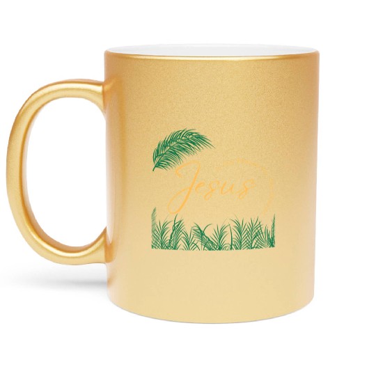Jesus Is The Reason For The Season - Gold Text Metallic Mugs