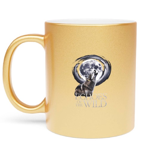 Echoes Of The Wild Howling Wolf Moon Art Metallic Mugs