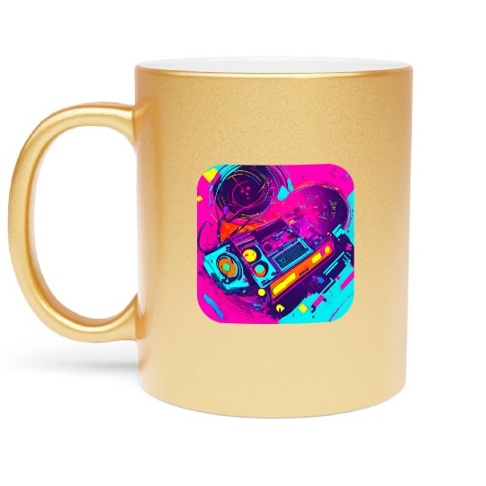 80s lifestyle oldschool pop Metallic Mugs