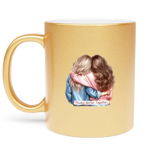 Always Better Together Best Friends BFF Friendship Metallic Mugs