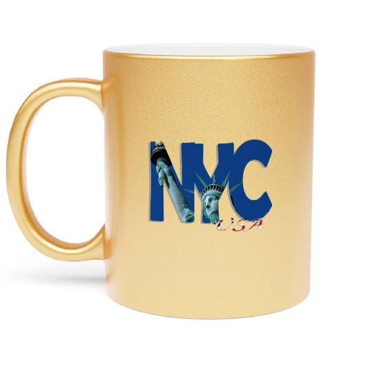 Art of Statue of Liberty Metallic Mugs