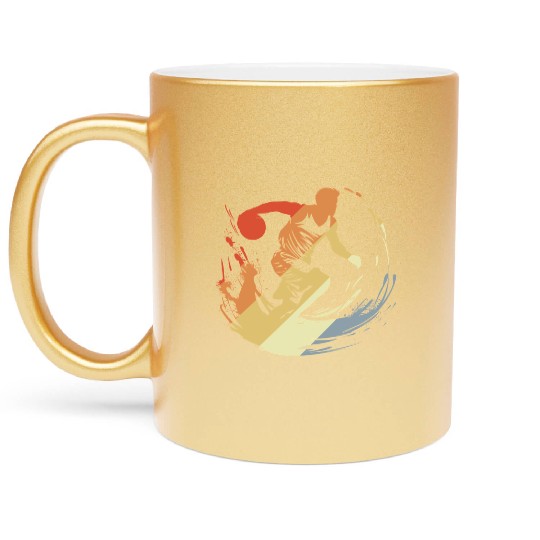 Vintage Basketballer Metallic Mugs