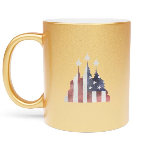 Patriotic Flyby F-22 Raptor Metallic Mugs