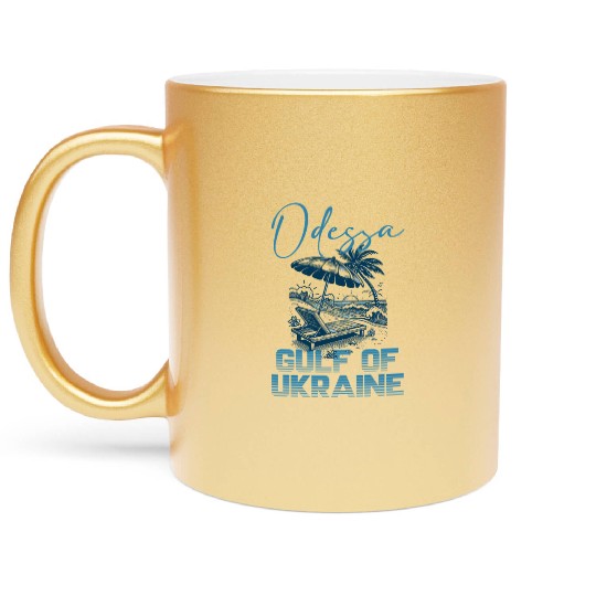 Black sea Beach Ukraine Odessa Metallic Mugs