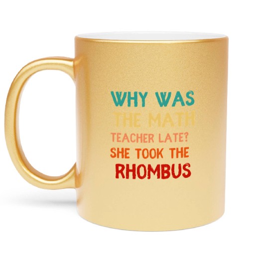 Math Teacher Joke Humor Metallic Mugs