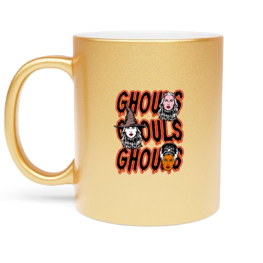 Ghouls, Ghouls, Ghouls Lady Horror Monster Mob Metallic Mugs