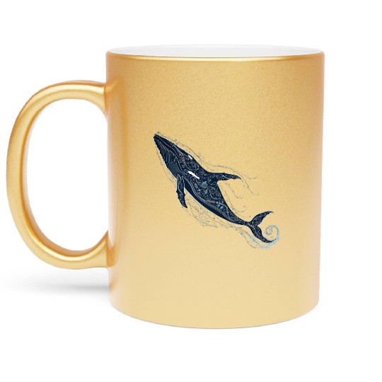 Blue Whale Metallic Mugs