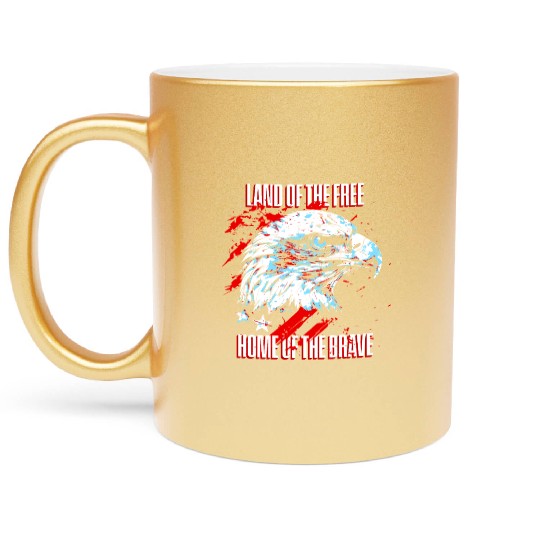 Land of the Free - Home of the Brave American Metallic Mugs