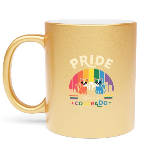 Pride of Dallas City Texas USA Rainbow Flag Metallic Mugs