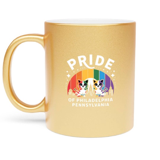 Pride of Philadelphia City Pennsylvania USA Rainbo Metallic Mugs
