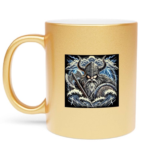 Viking warrior Metallic Mugs