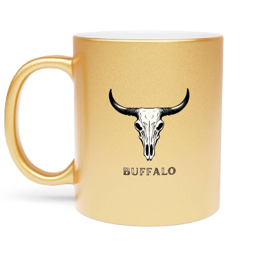 Buffalo Skull Art Metallic Mugs