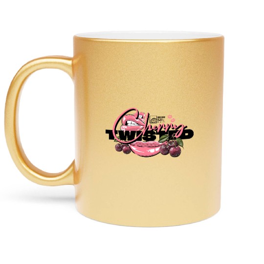 TWISTED CHERRY - Lips Logo (light pink/black) Metallic Mugs