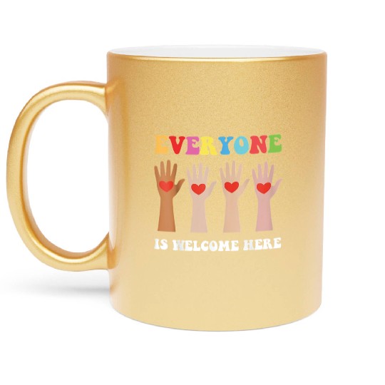 Everyone Is Welcome Here Idaho Teacher Metallic Mugs