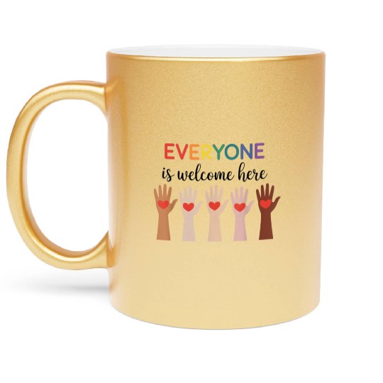 Everyone Is Welcome Here Idaho Teacher Metallic Mugs