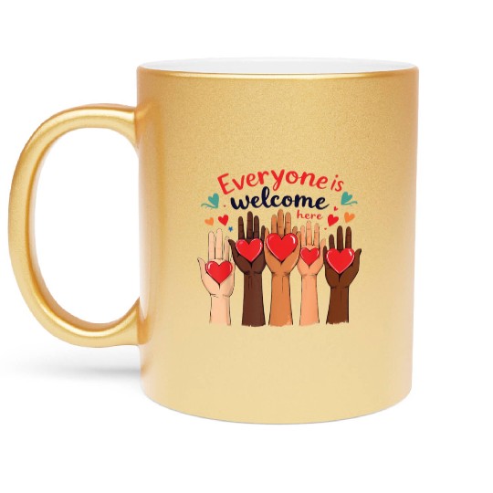 Everyone Is Welcome Here Idaho Teacher Metallic Mugs